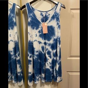 COPY - BISHUIGE - NEW - Tye Dye Blue & White Dress pocke